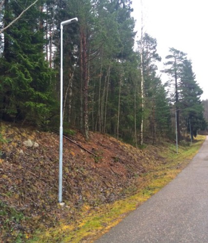 Energisnål (20 watt) gång- och cykelväg i Sundsvall