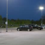Energieffektiv belysning på parkeringen vid ICA's centralager